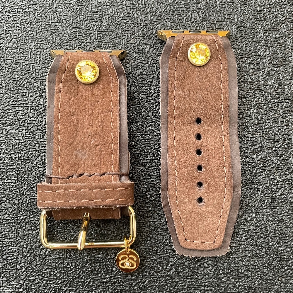 Upcycled Chocolate Suede Dior Layered Sivella Watchband